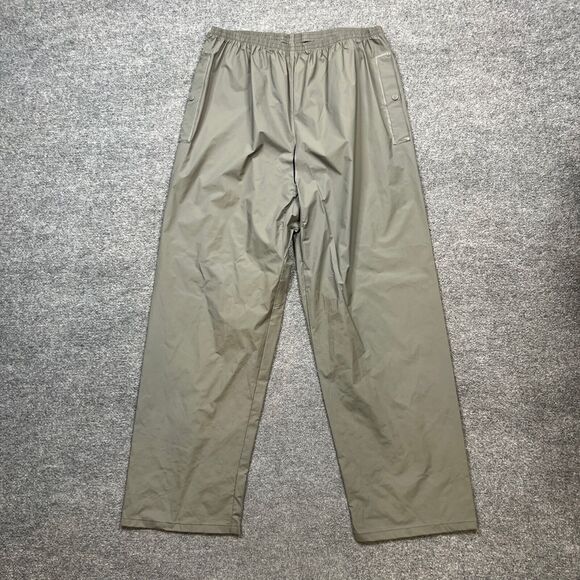 Vintage Columbia Rain Pants Men XL Extra Large Grey Elastic Waist Waterproof PVC - Picture 2 of 14